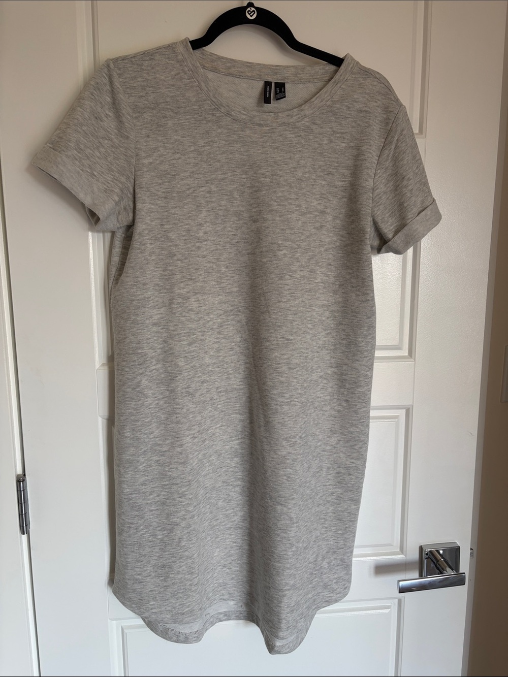 Vero Moda Light Heather Gray Short Sleeve T-Shirt Dress